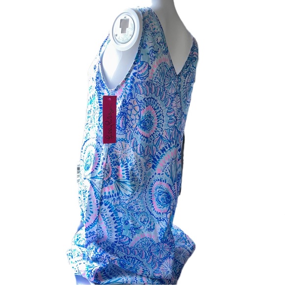 Lilly Pulitzer Florin Sleeveless Linen Dress Blue Size Medium - Picture 8 of 9